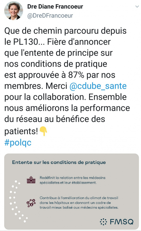 Entente sur les conditions de pratique - 2020